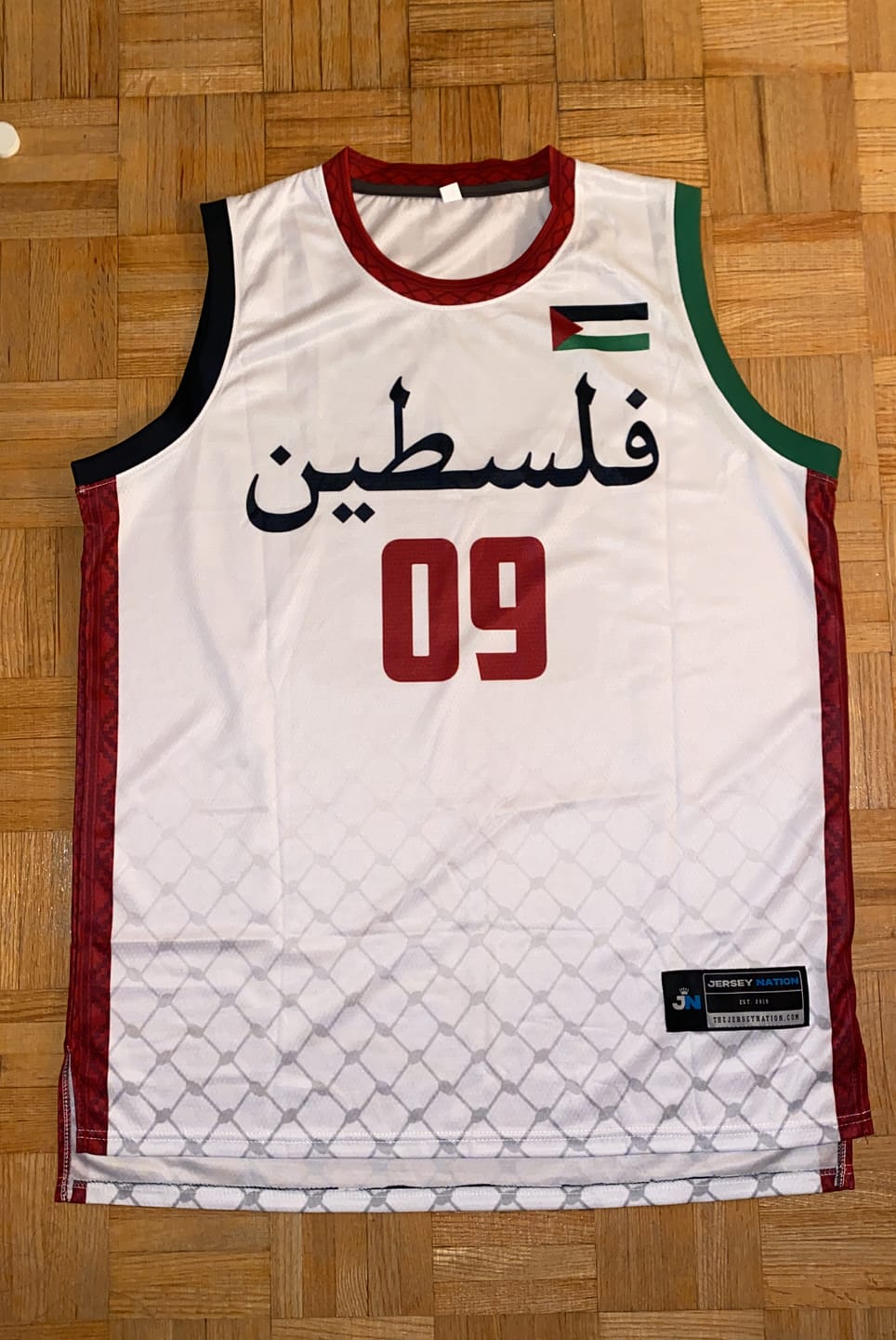 Customer photo review of Palestine Custom Basketball Jersey