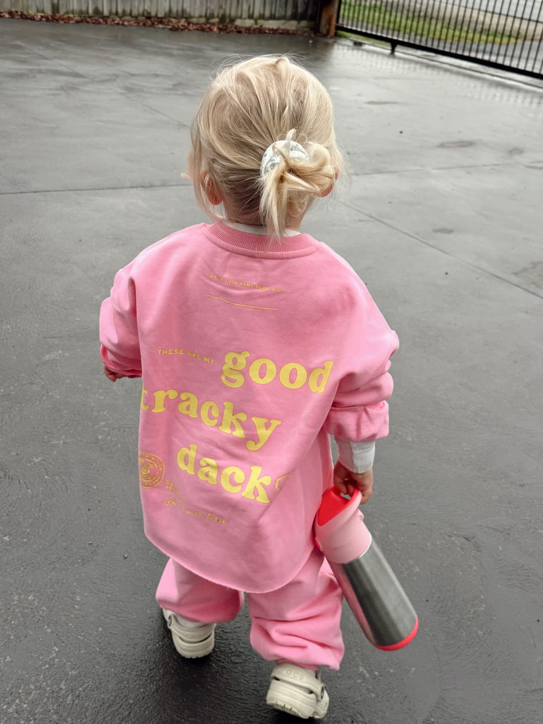 Customer photo review of 'Good Tracky Dacks' Jumper Pink