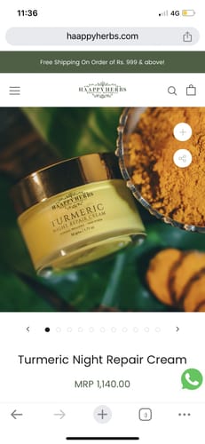 Customer photo review of Turmeric Night Repair Cream