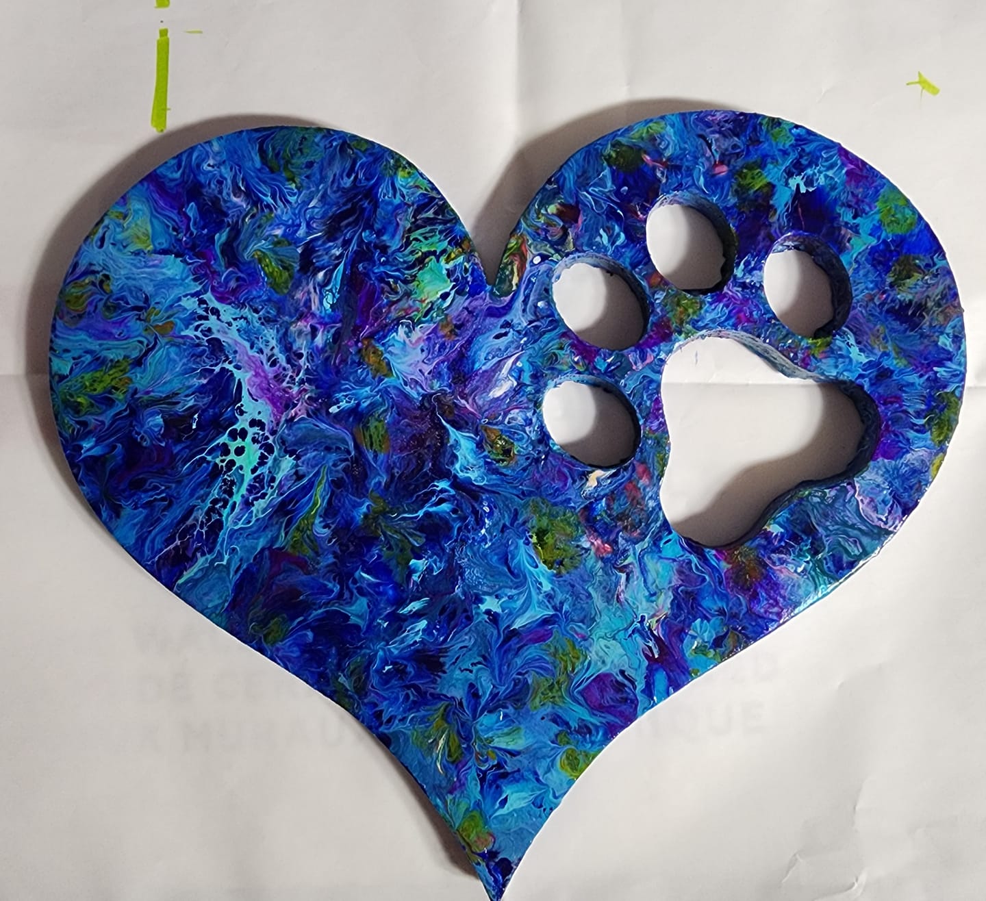 Customer photo review of Unfinished Wood Pawprint Heart Shape | Valentine's Day | Pet | DIY Craft Cutout | Up to 46"