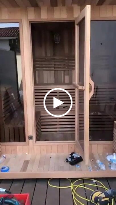 Customer video review of SAUNASNET® Outdoor Wood Sauna Room Square 05