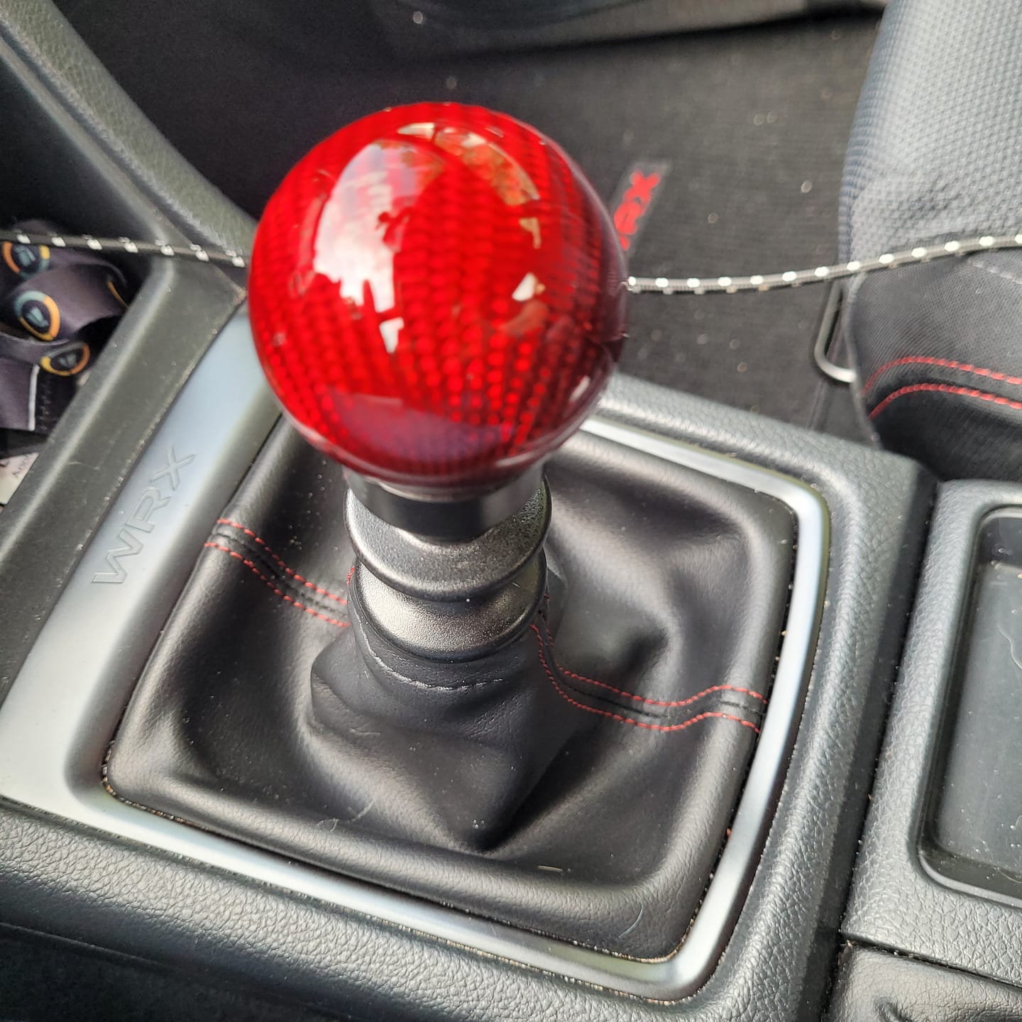 Customer photo review of Weighted Red Carbon Fiber Shift Knobs