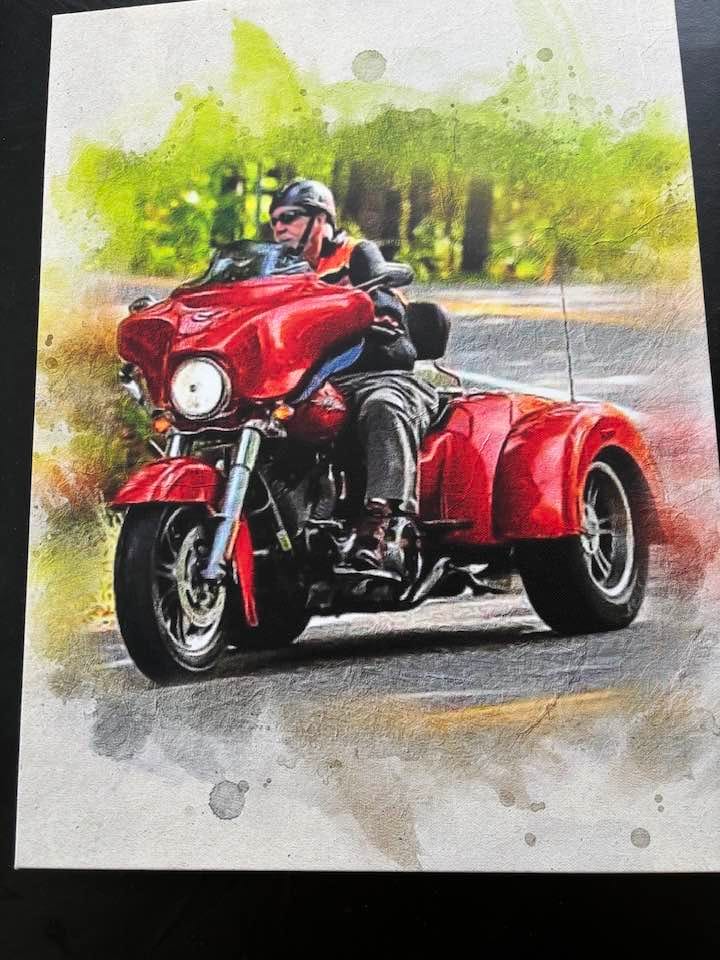 Customer photo review of Personalized Motocycle photo Painting