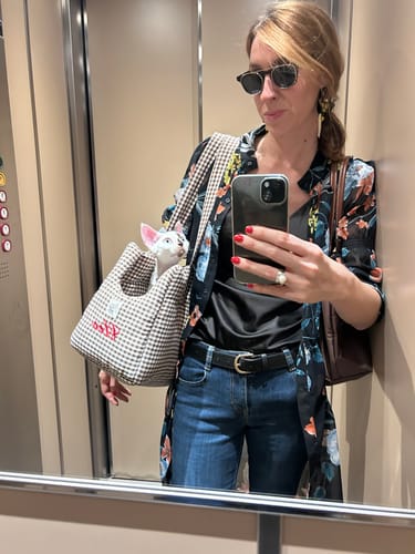 Customer photo review of Trasportino Cotone Vichy Marrone