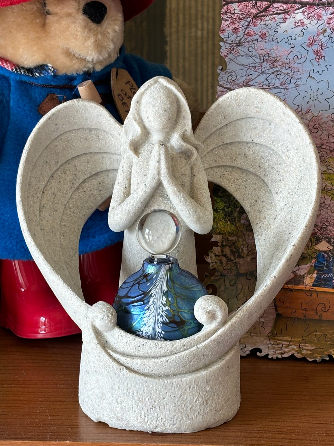 Customer photo review of Fancy Glass Keepsake Urns for Cremation Ash