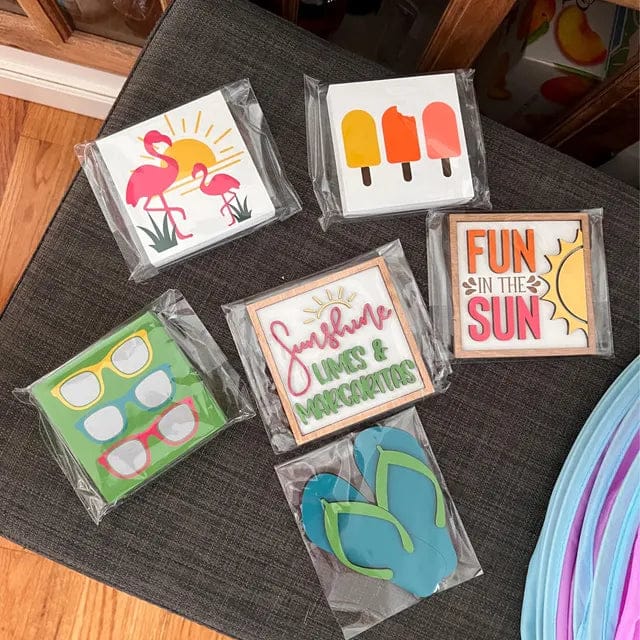 Customer photo review of Pool/Summer Themed Tiered Tray Decor Bundle