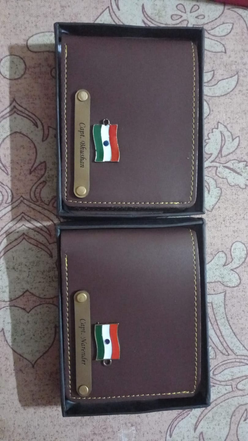 Customer photo review of Personalized Men's Wallet With Name & Charm