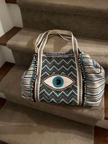 Customer photo review of Grecian Nights Evil Eye Tote
