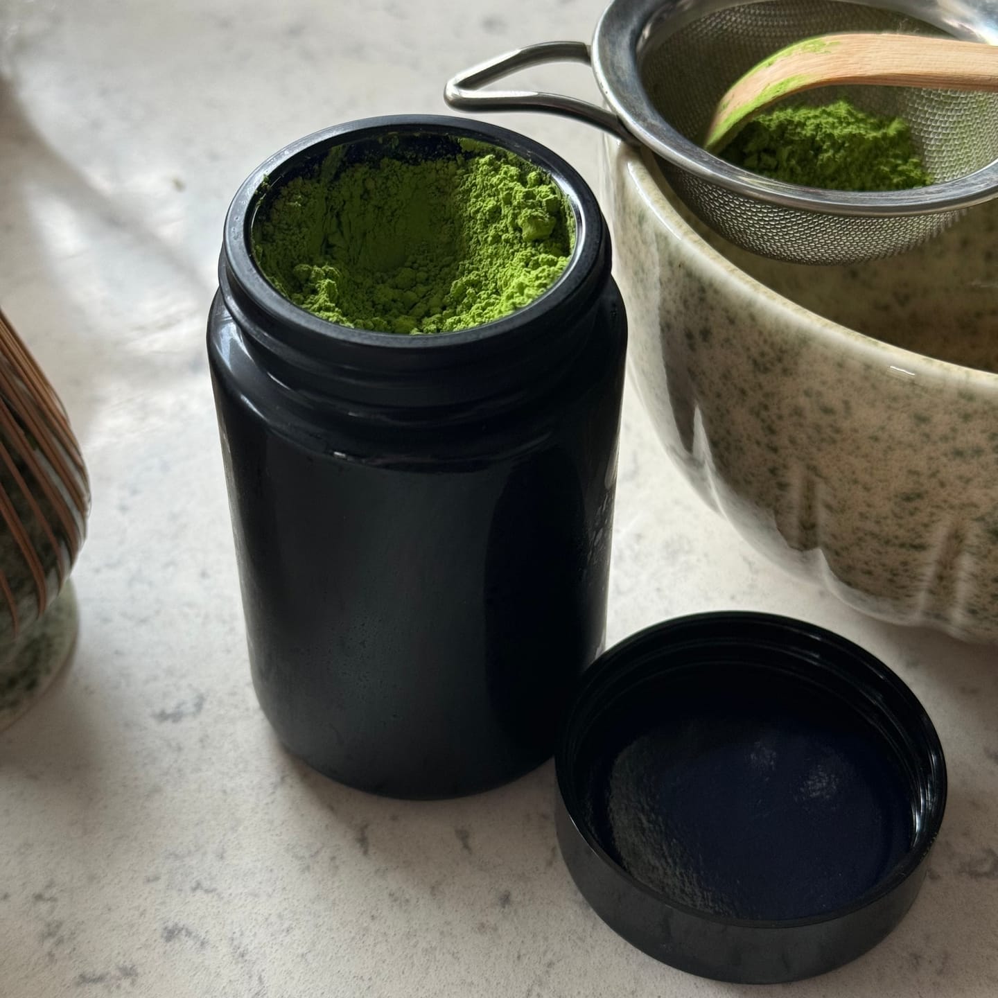 Customer photo review of Infinity Matcha Glass Jar