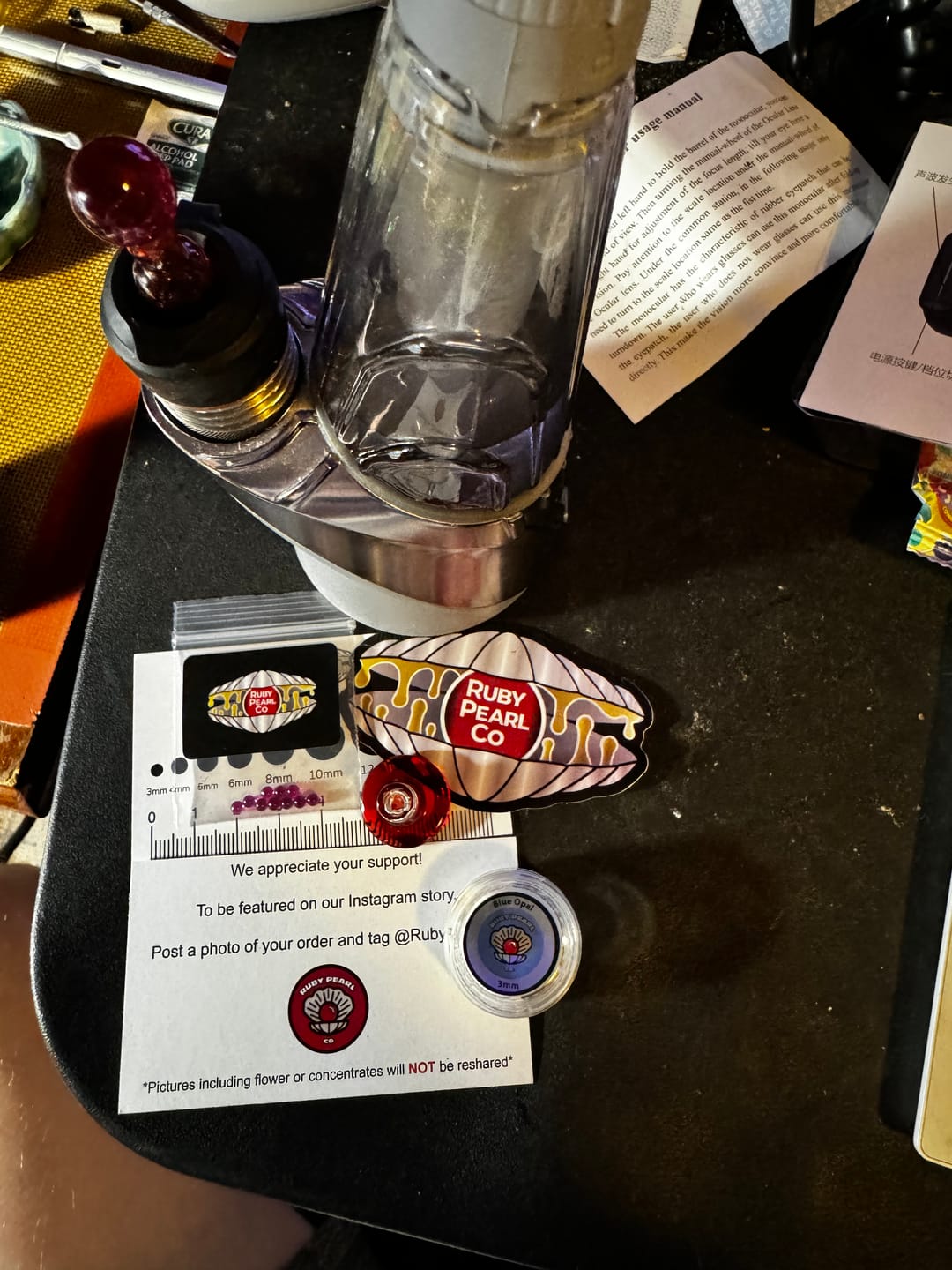 Customer photo review of 3mm Ruby Terp Pearls