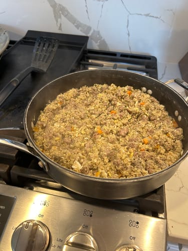 Customer photo review of *IN STOCK* Pup Pot Meals - Just Add Beef & Egg