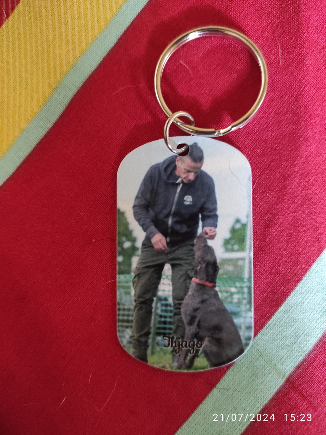 Customer photo review of Foto doppia - Portachiavi piastrina personalizzato