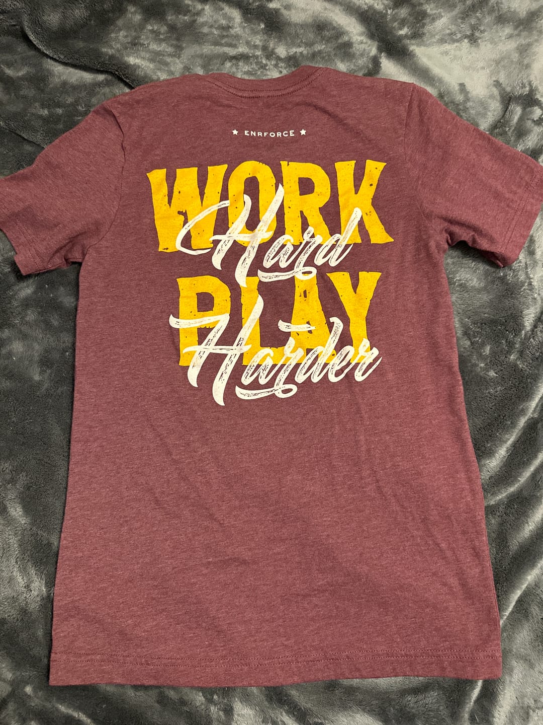 Customer photo review of Work Hard Play Harder Tee