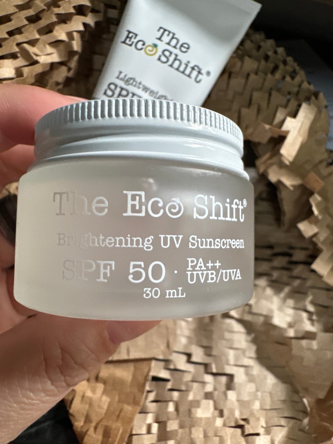 Customer photo review of Brightening UV Sunscreen & Skin Primer with SPF 50