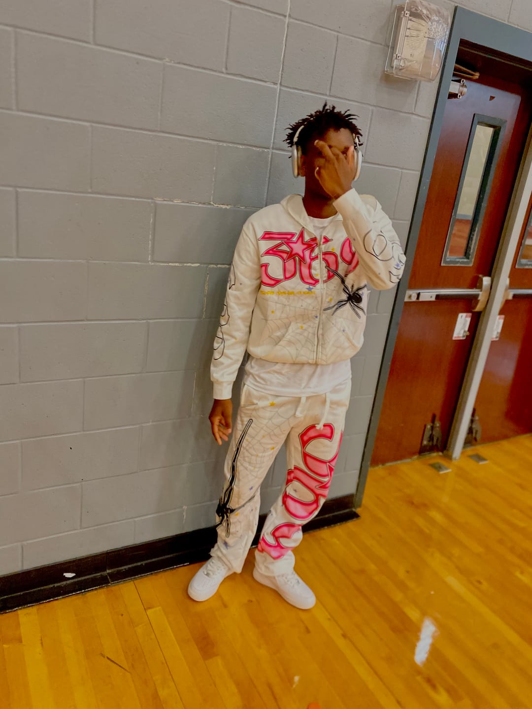 Customer photo review of Spider Full Zip Hoodie & Flare Sweatpants Set