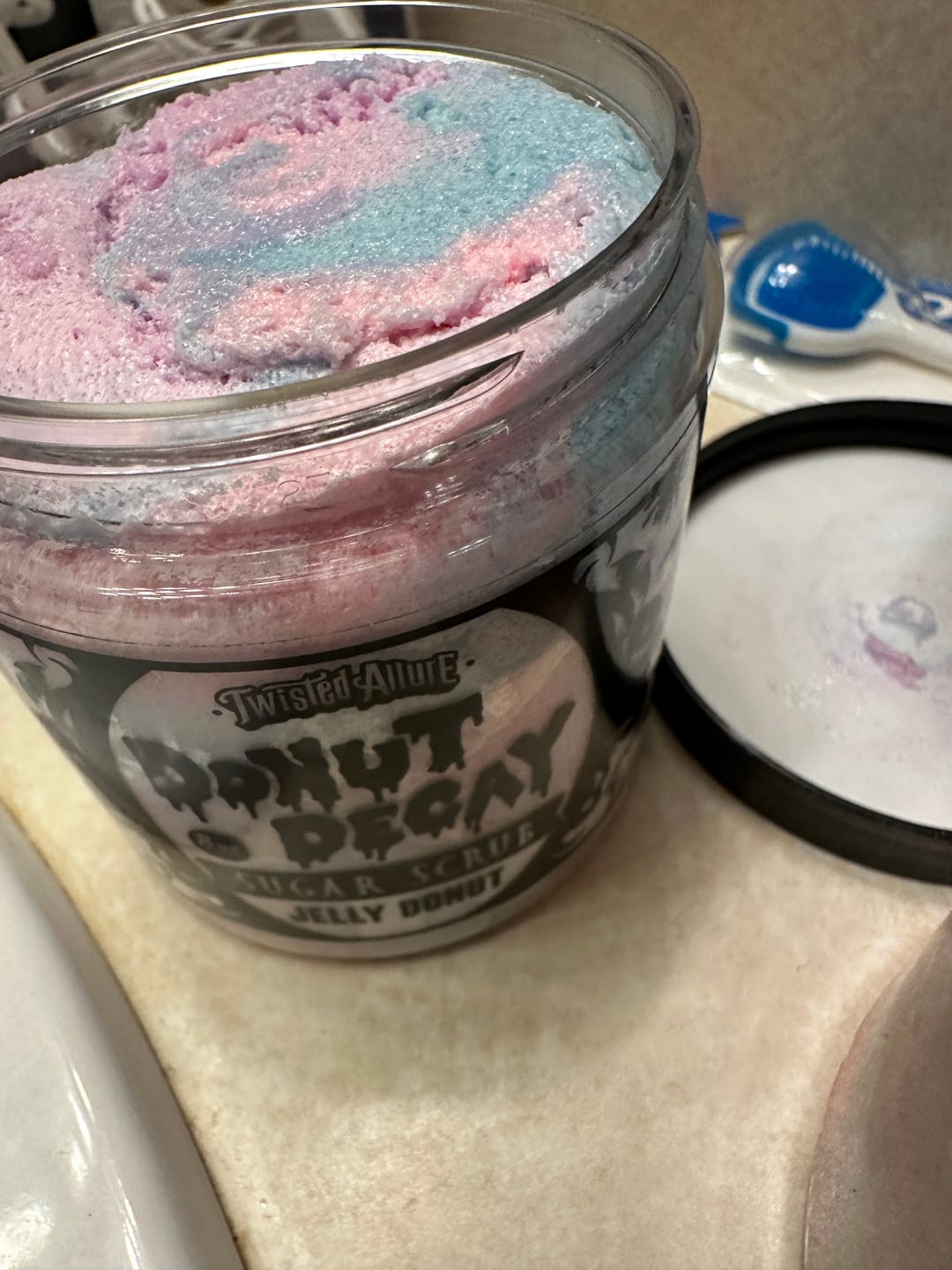 Customer photo review of Donut Decay Sugar Scrub  (Jelly Donut)