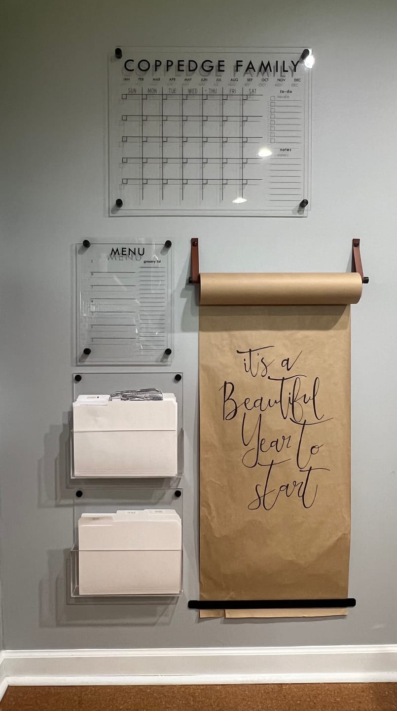 Customer photo review of Monthly Acrylic Calendar + 2 Sections | Horizontal Madi