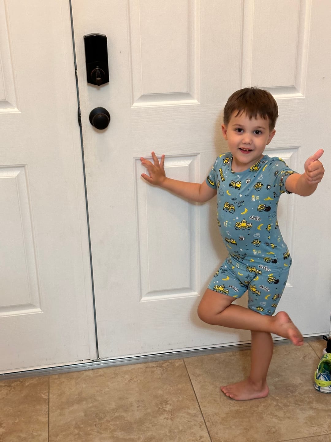 Customer photo review of Minions Bello Banana Bamboo Kids Pajama Short Set