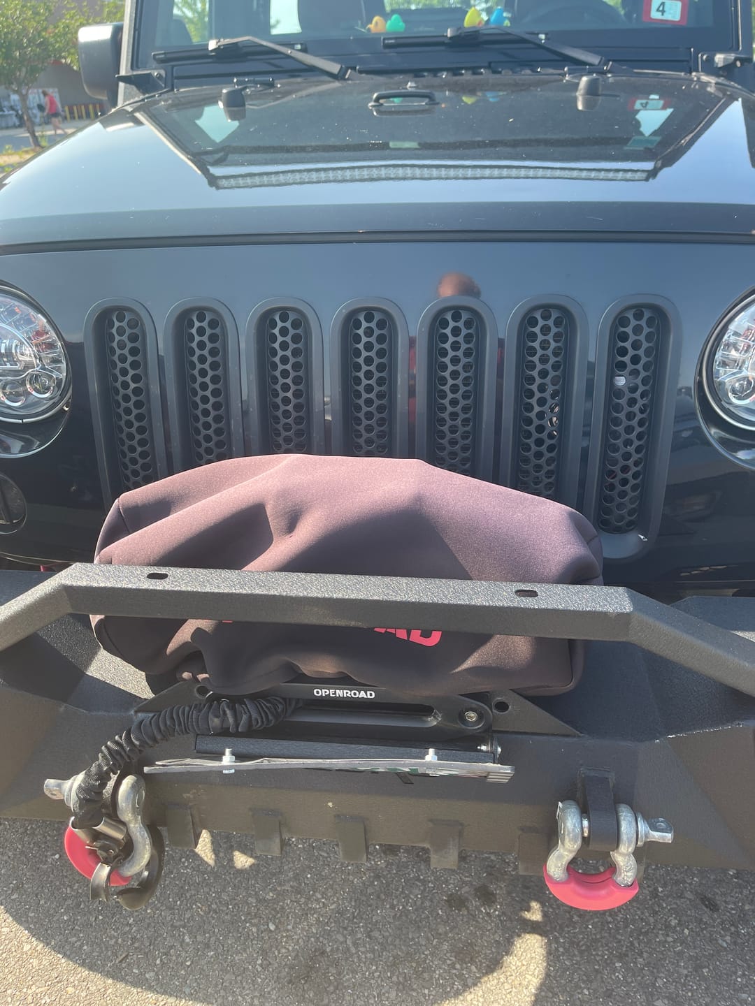 Customer photo review of Winch Protection Cover Heavy Duty Waterproof Dust-proof Black Neoprene,Ideal for 2000-17500lbs