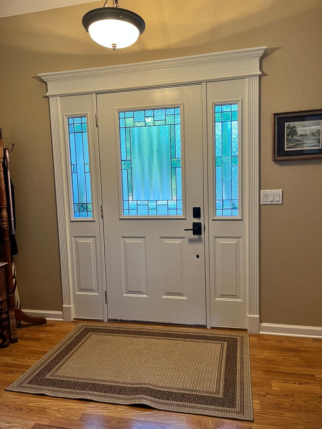 Customer photo review of Portland Glass and Frame Kit (Half Sidelite 10" x 38" Frame Size)