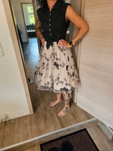 Customer photo review of 1950ER SCHWARZES SCHMETTERLINGS PATCHWORK KLEID