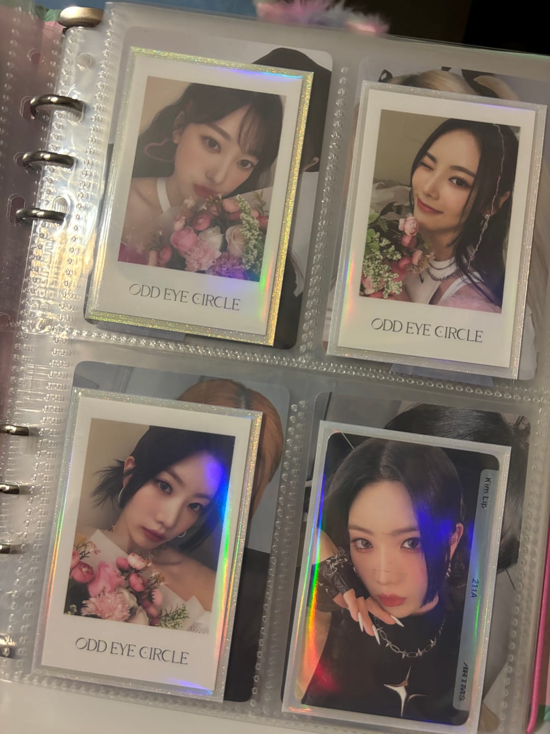Customer photo review of PREMIUM IRIDESCENT PHOTOCARD SLEEVES - OPAL
