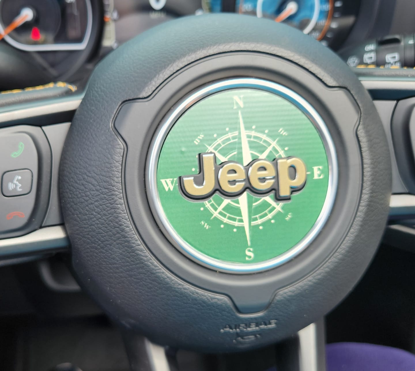 Customer photo review of Compass Steering Wheel Decal for Jeep