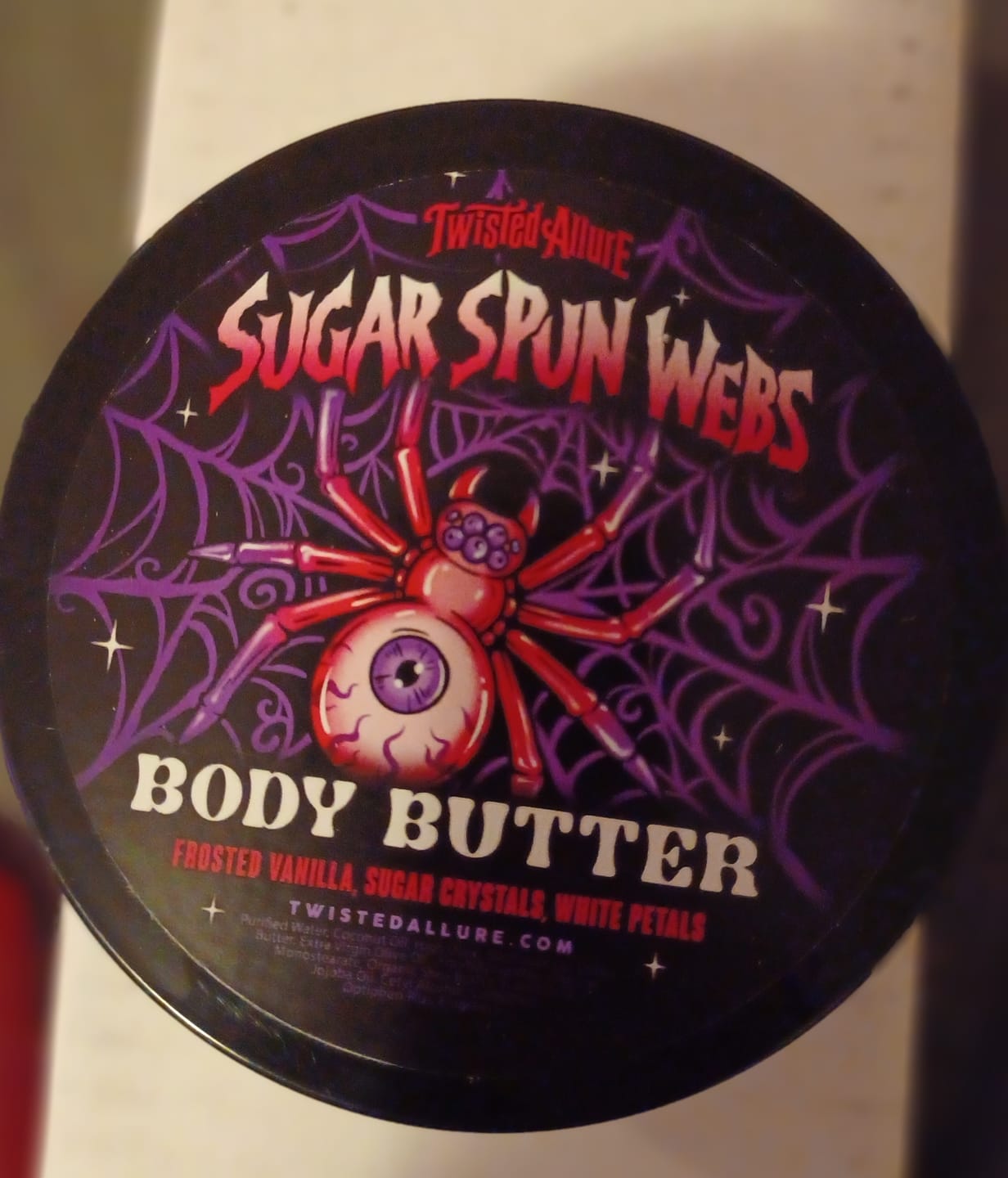 Customer photo review of Sugar Spun Webs Body Butter