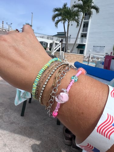 Customer photo review of Love is Sweet Mommy + Me Bracelet Set