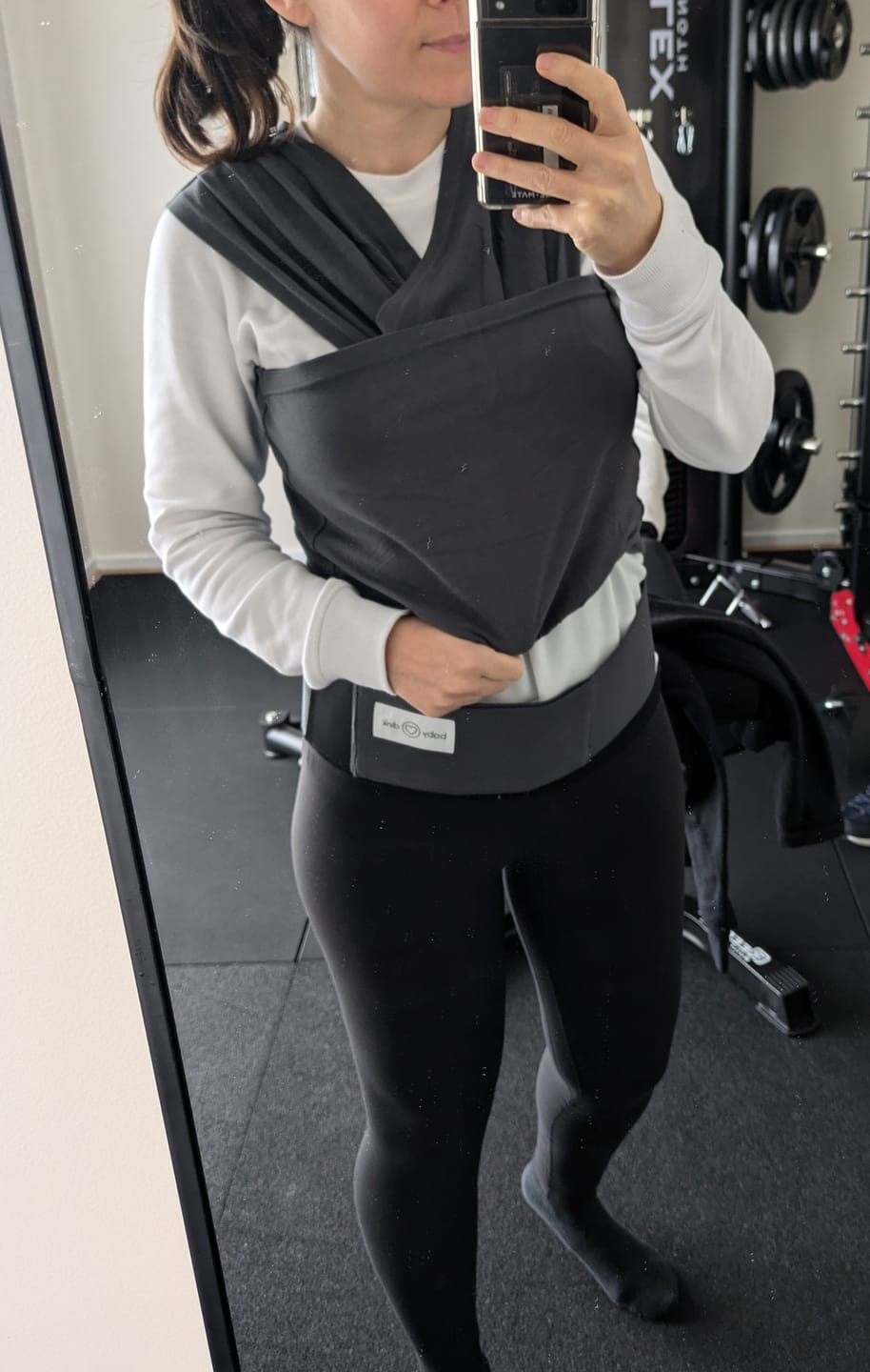 Customer photo review of Newborn Carrier in Slate