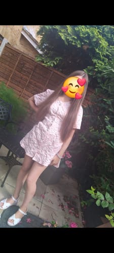 Customer photo review of MILLY Floral Diamond Button Dress