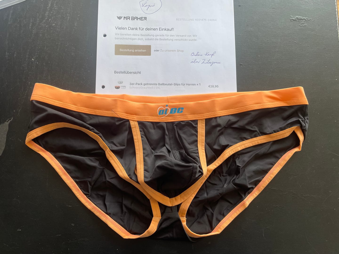 Customer photo review of 3 Pack Men's Separated Ball Pouch Briefs