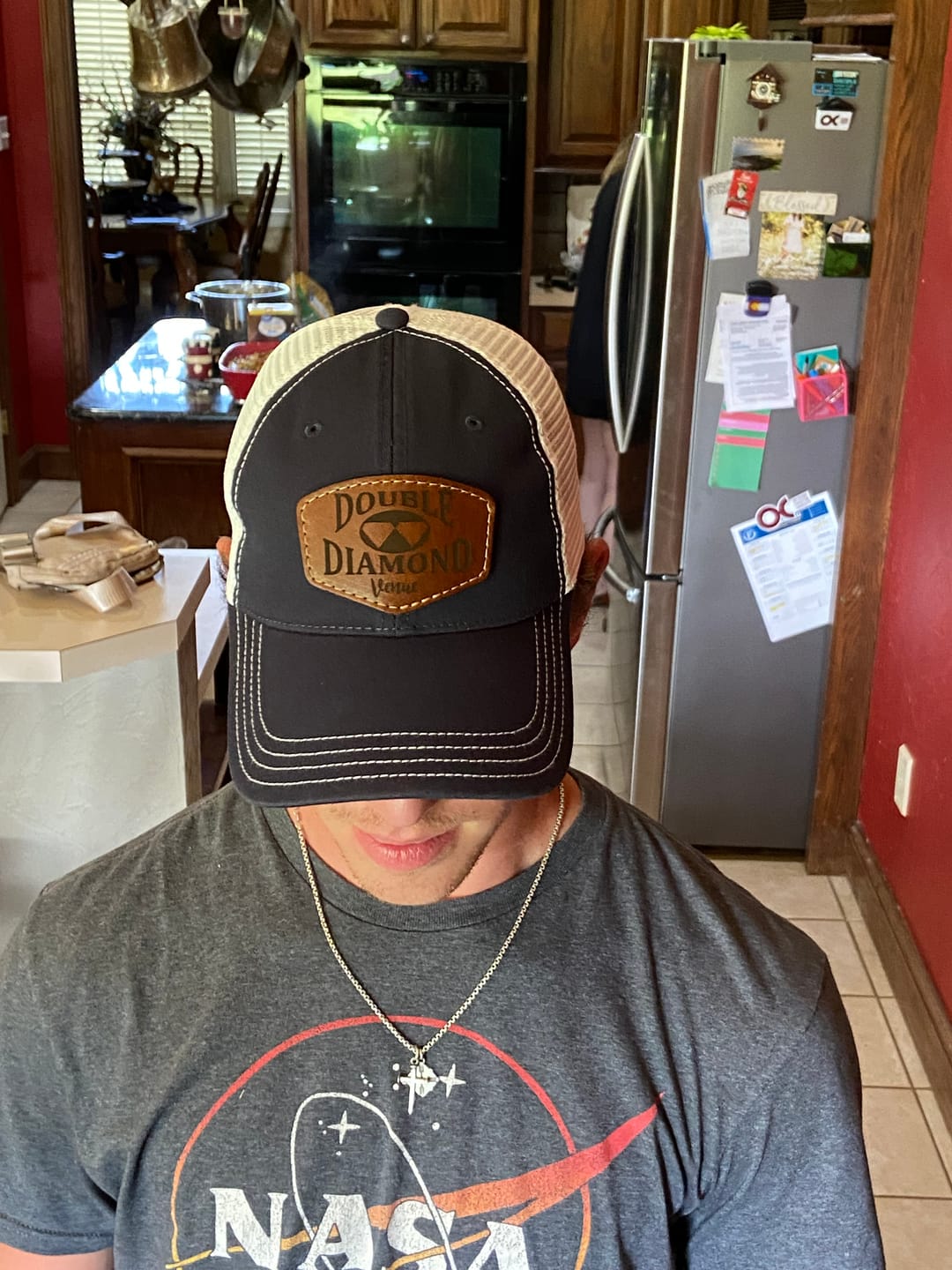 Customer photo review of Richardson 111 Unstructured Leather Patch Hat