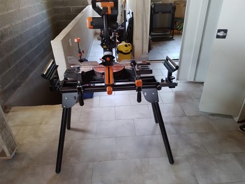 Customer photo review of Pack Evolution : Scie à onglet électrique double biseau R255SMS-DB+ avec lame multi-matériaux TCT de 255mm + Support Evolution PLUS