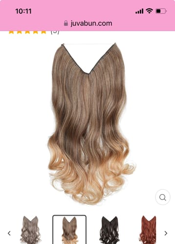 Customer photo review of JuvaBun Claw Clip Beach Waves Ponytail Extension 10''