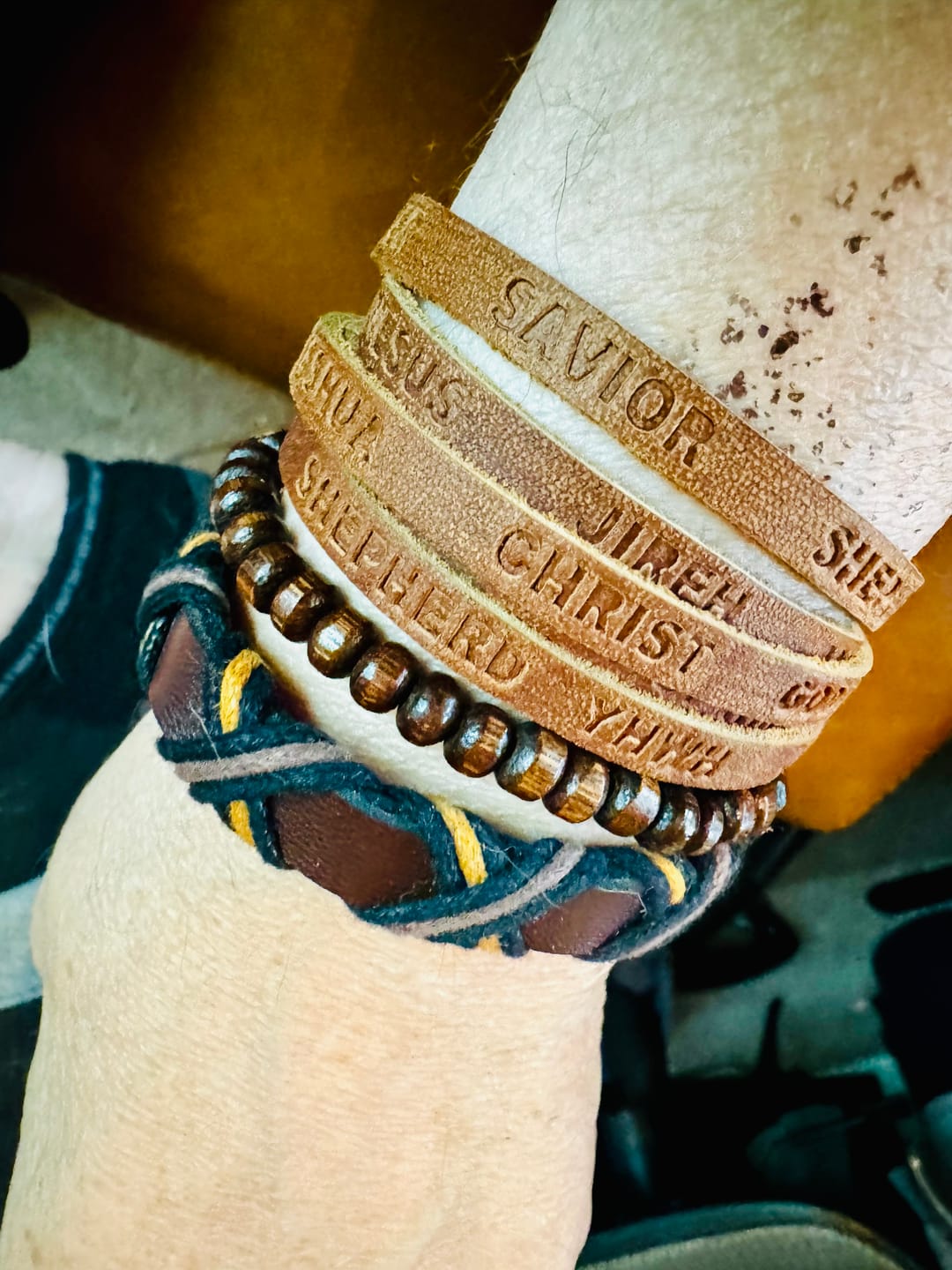 Customer photo review of Trinity Tribal WristPack- Jesus