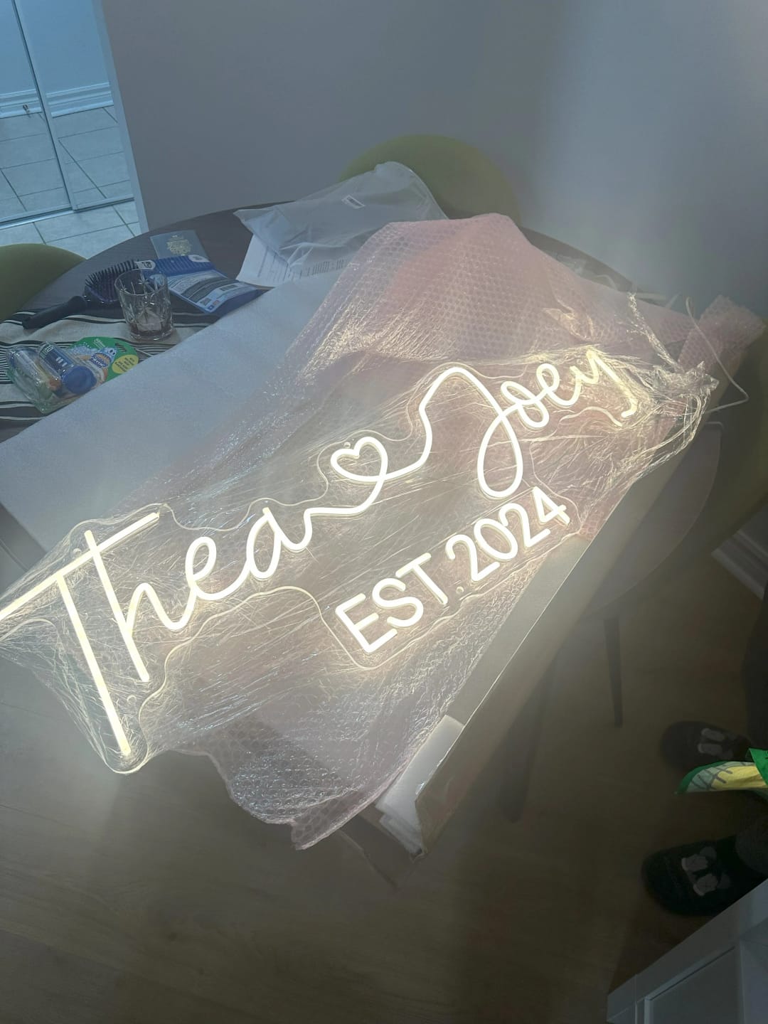 Customer photo review of Custom Neon Sign