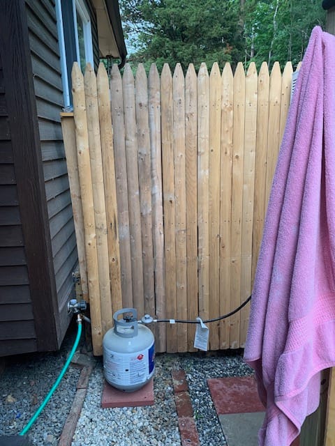 Customer photo review of 1.58 GPM Outdoor Propane Hot Water Heater with Rain Cap