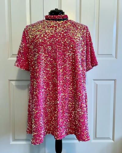 Customer photo review of Hot Pink Sequin On Velvet
