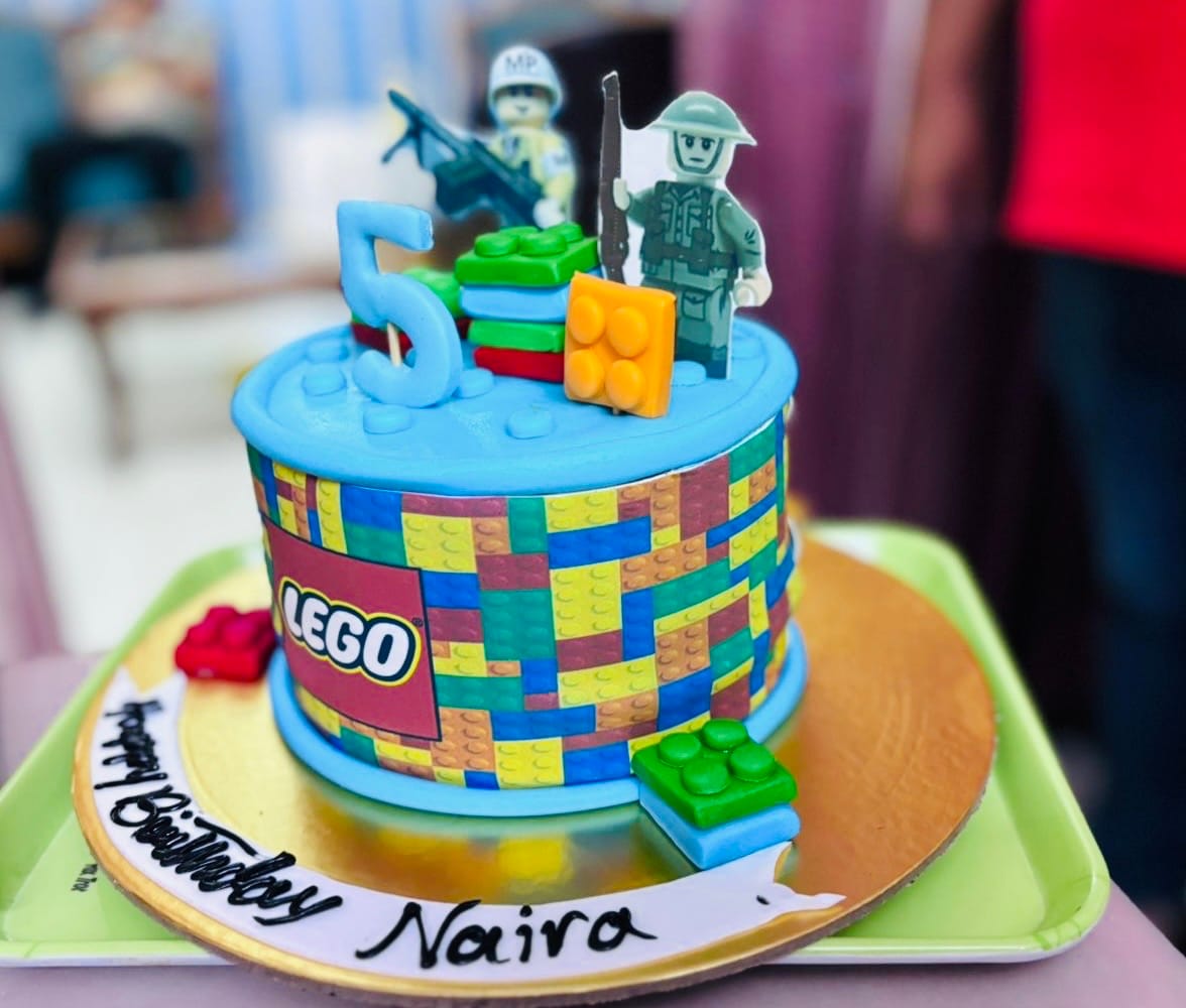 Customer photo review of Lego Blocks Cake