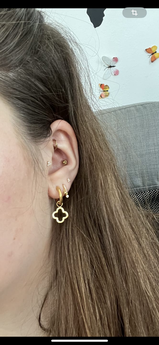 Customer photo review of Simple Clover Ohrringe | 18K vergoldet
