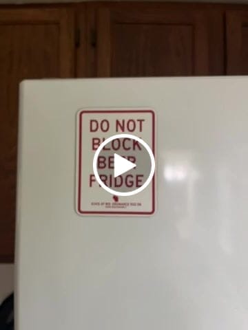 Customer video review of "Do Not Block Beer Fridge" Magnet