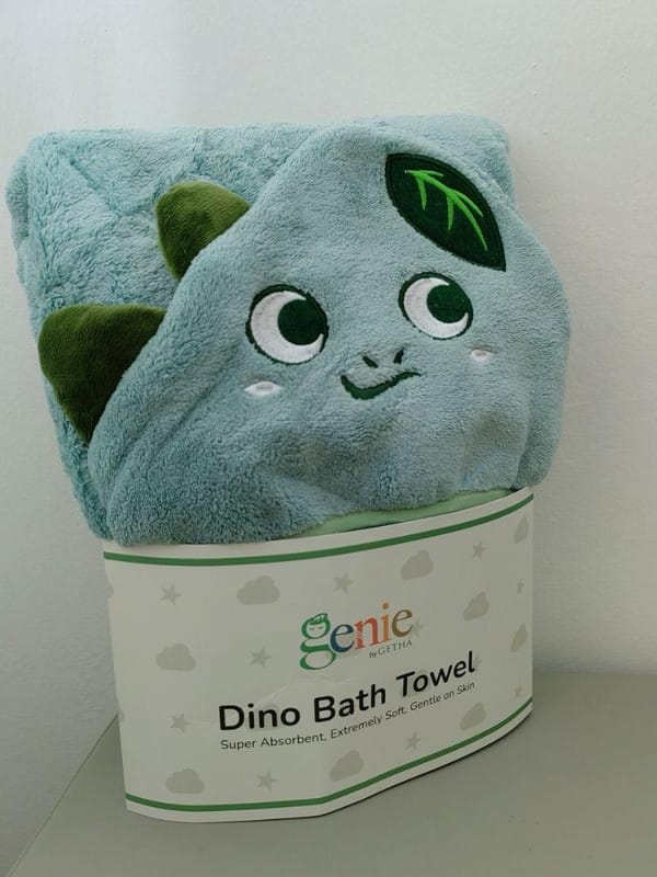 Customer photo review of Genie Dino Bath Towel