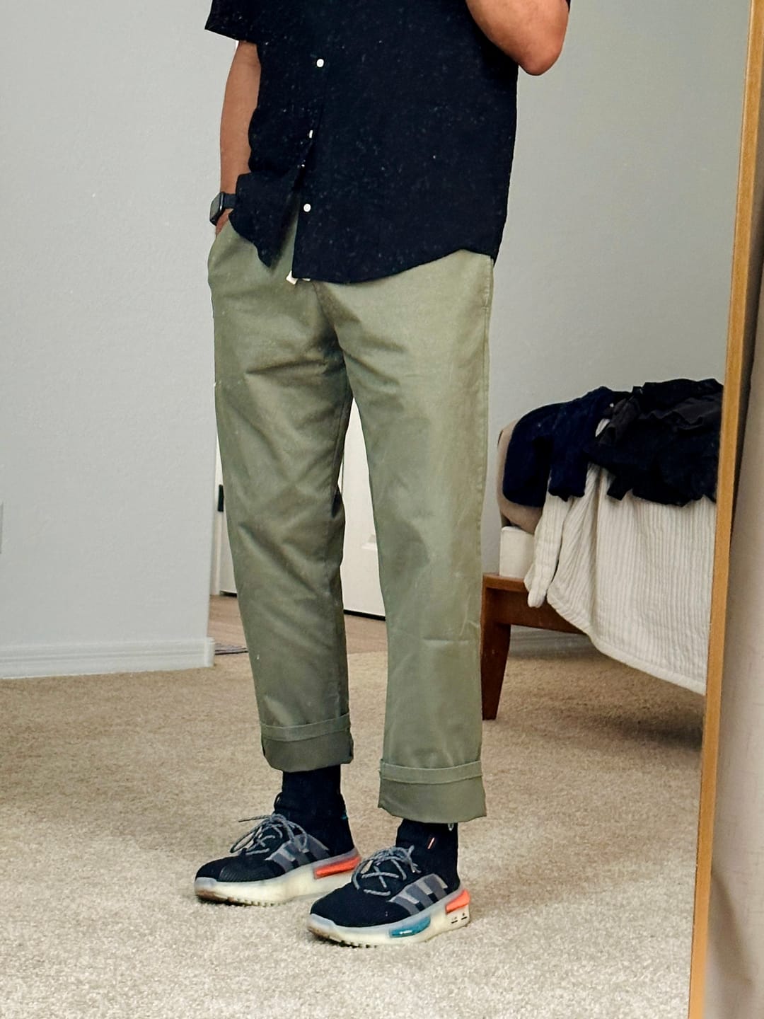 Customer photo review of Standard Slacker Pant Burnt Olive