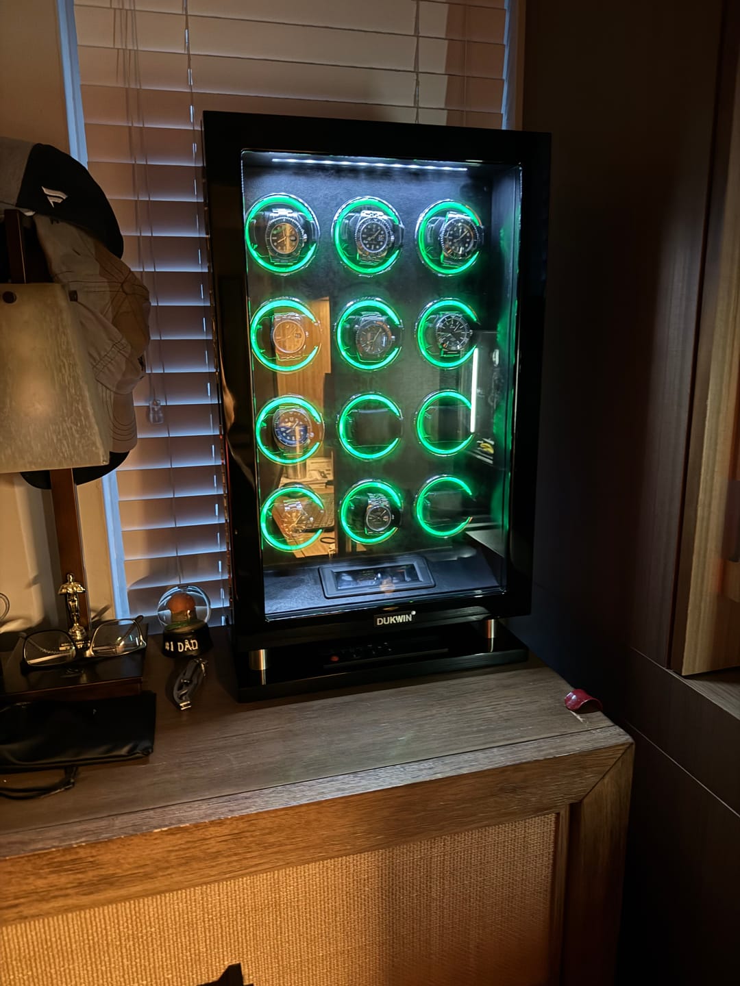 Customer photo review of Special Edition- 12 Watch Winder with Fingerprint Unlock RGB Light LCD Touchscreen Remote  Large Watch Box