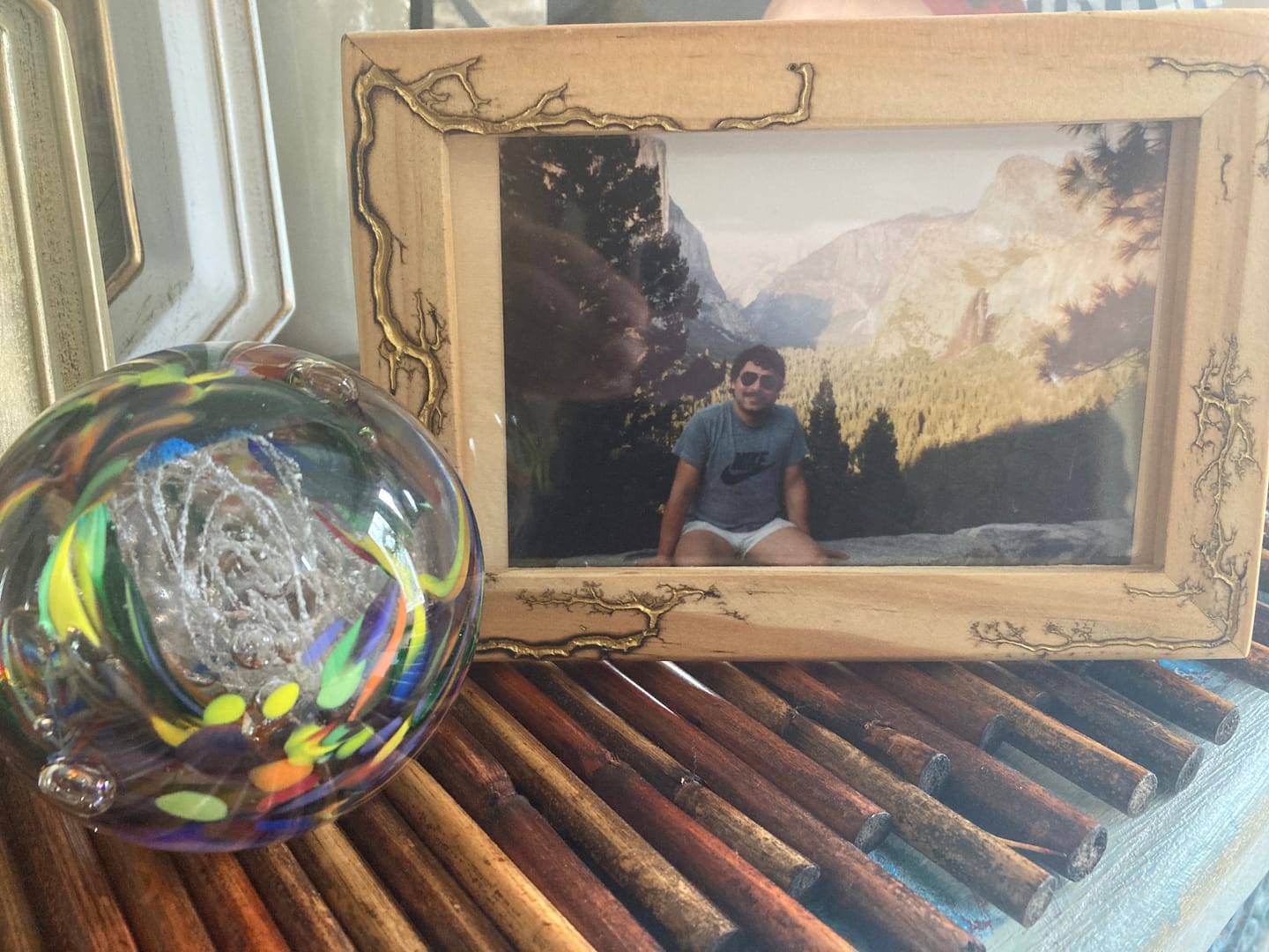 Customer photo review of Rainbow Confetti Orb with Cremation Ashes