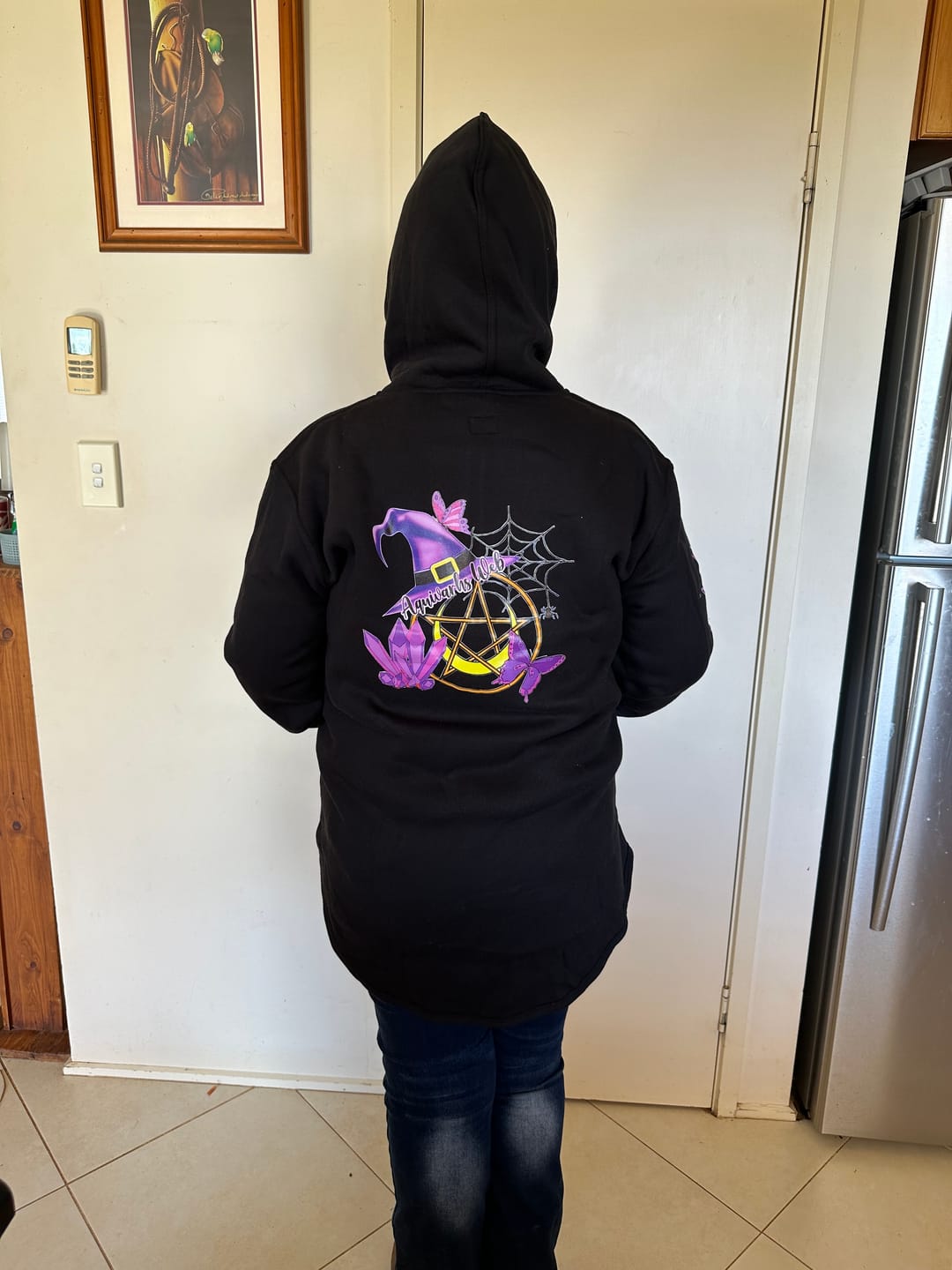 Customer photo review of Black | Half Zip Long Tail Hoody