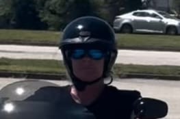 Customer photo review of Sturgis Style Half Helmet with Retractable UV Lens - Gloss Black