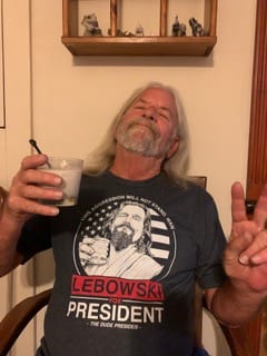 Customer photo review of Lebowski For President Premium Triblend Tee