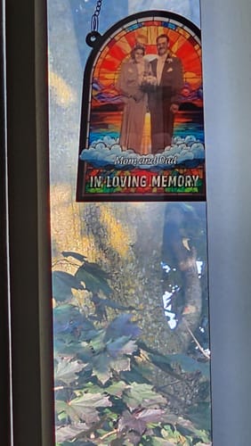 Customer photo review of Custom Photo In Loving Memory Family Memorial - Personalized Window Hanging Suncatcher Ornament